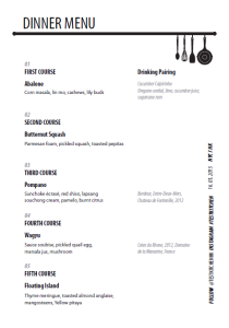 food menu